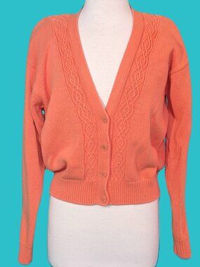 Essential Elements Vintage Orange Cardigan Size M